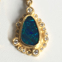 Stunning Australian Black Opal Drop Earrings
