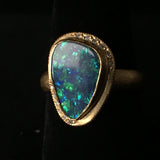24 Gold Australian Black Opal ring