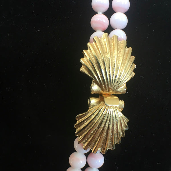 Double Strand 30" Pink Pearl Necklace