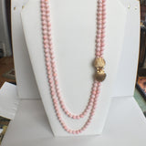 Double Strand 30" Pink Pearl Necklace
