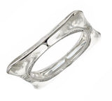 Square Acrylic Bangle with Rhodium Swirls