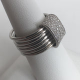 Multi-strand Silver and CZ Ring