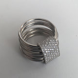 Multi-strand Silver and CZ Ring