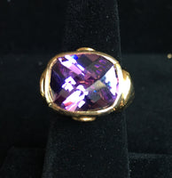 14K Vermeil Ring with Purple CZ