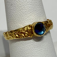 Blue Topaz Stack Ring - 24K Gold & Silver