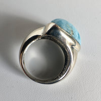 Larimar Stone Sterling Silver Ring