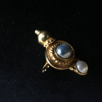 White / Grey Pearl Clip Earrings - Small