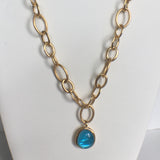 Stunning Blue Quartz Chain Link Necklace