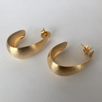 Thick Half Hoop Earrings - Yellow Gold