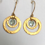 24k Gold Plated Concentric Circles Earrings with Murano Glass - Blue