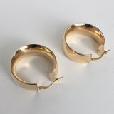 Wide Band 18K Gold Hoops