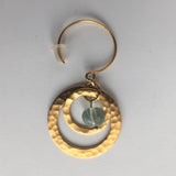 24k Gold Plated Concentric Circles Earrings with Murano Glass - Blue
