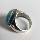 Larimar Stone Sterling Silver Ring